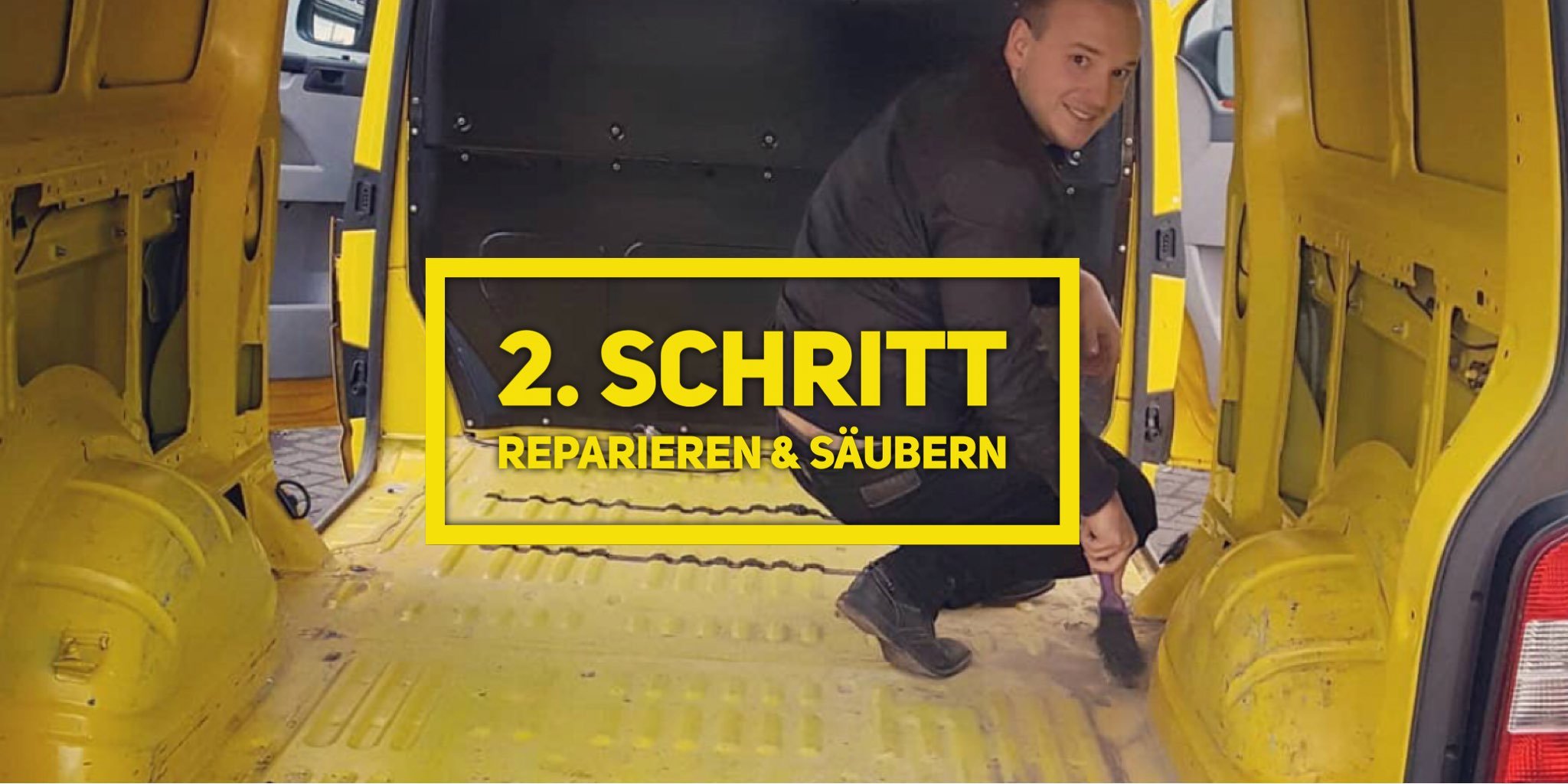 VW T5 Camper Ausbau 2. Schritt reparieren und säubern
